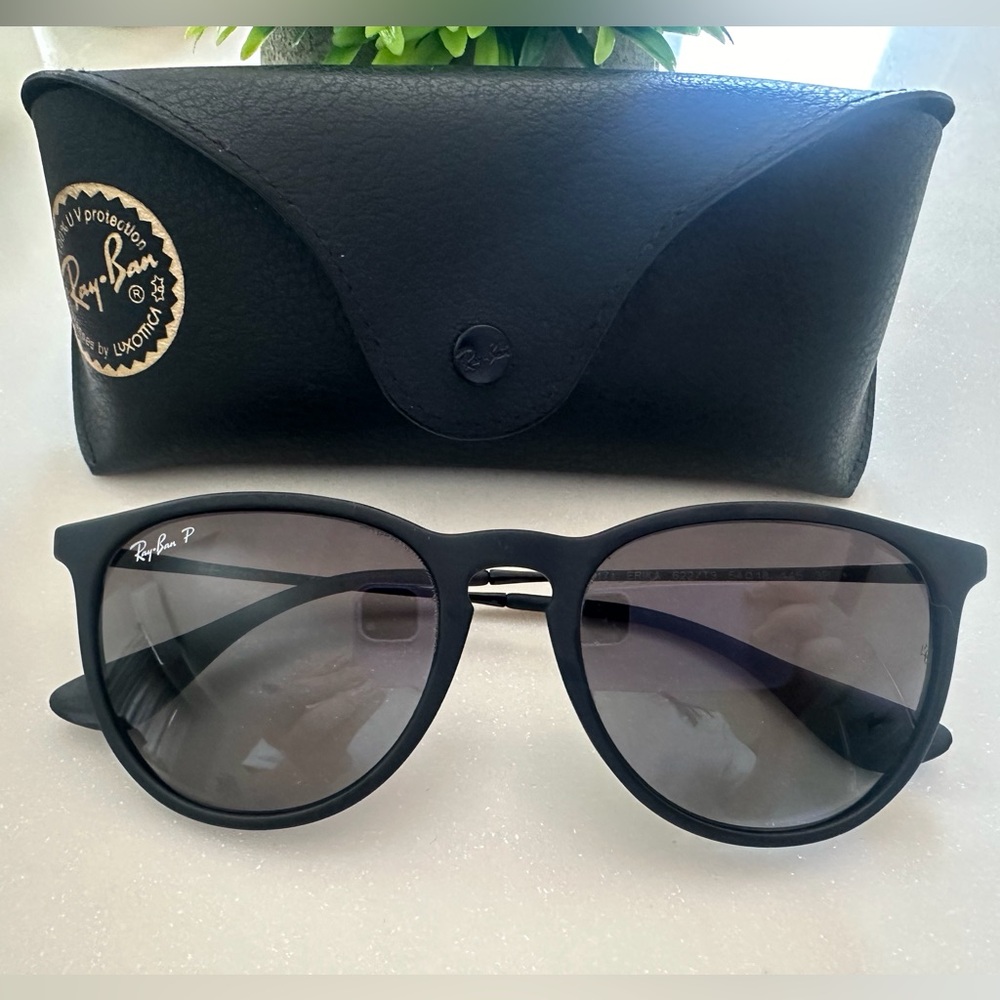 Authentic Ray Ban Erika RB4171 matte black sunglasses.